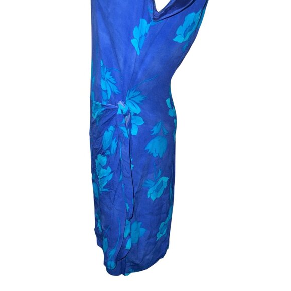 Vintage Blue Floral Wrap Dress by Jessica Howard Sz 14 (Large) Womens Short Slee - Picture 9 of 11